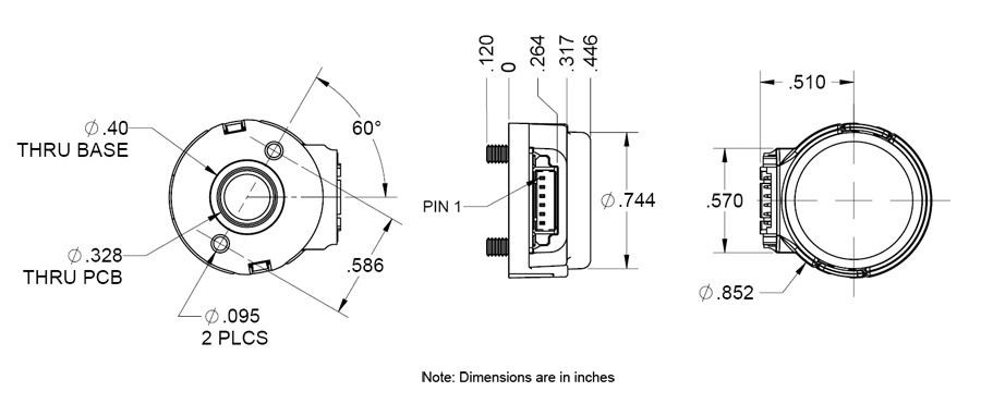 Incremental Rotary - SN8 Dimensions